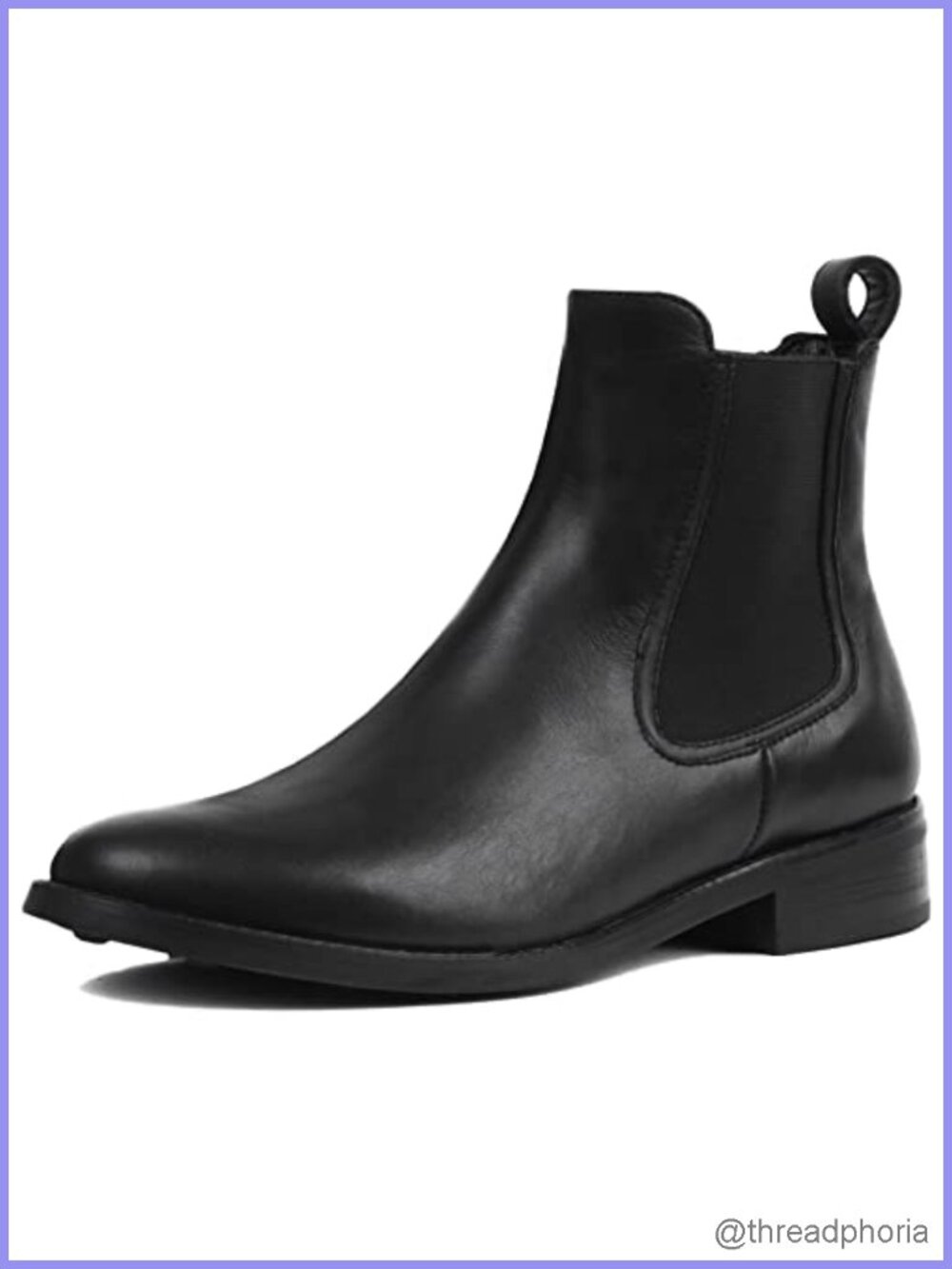 Leather Chelsea Ankle Boots Memory Foam Block Heel Work Boots